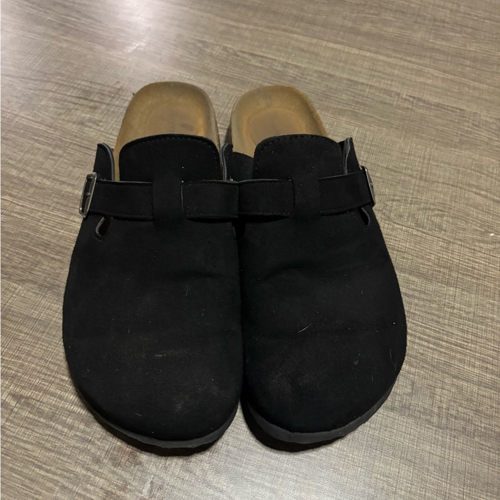 Men's Black Suede Slip-On Clogs